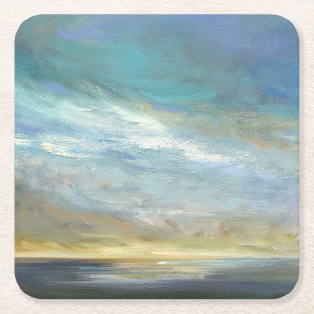 Dessous-de-verre Carré En Papier Nuages côtiers (Devant)