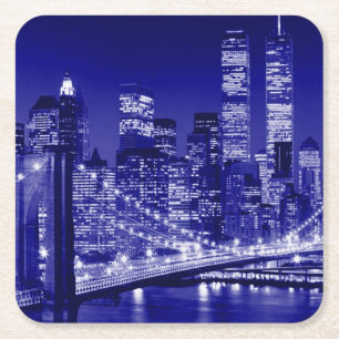 Dessous-de-verre Carré En Papier Nuit bleue à New York