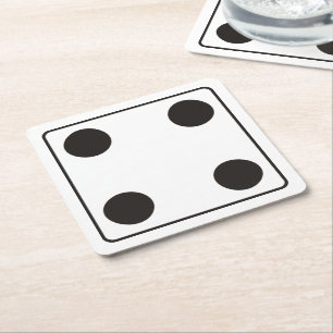Dessous-de-verre Carré En Papier Numéros DICE de pips 4 + votre backgr.