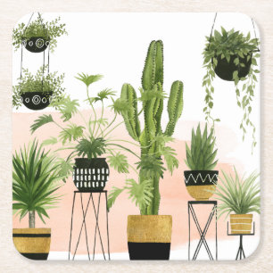 Dessous-de-verre Carré En Papier Oasis intérieure