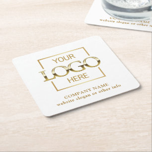 Dessous-de-verre Carré En Papier Objets promotionnels personnalisés avec logo d'ent