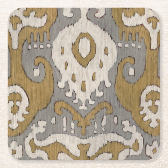 Dessous-de-verre Carré En Papier Ochre Ikat II (Devant)