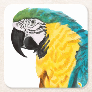 Dessous-de-verre Carré En Papier Oiseau tropical de perroquet