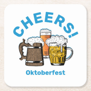 Dessous-de-verre Carré En Papier OKTOBERFEST Cheers Bières