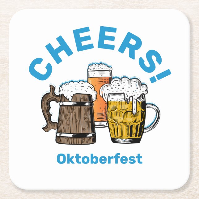 Dessous-de-verre Carré En Papier OKTOBERFEST Cheers Bières (Devant)