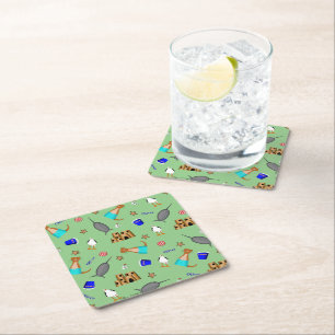 Dessous-de-verre Carré En Papier Oliver Le Motif de vacances de la plage d'été Otte