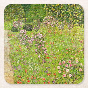 Dessous-de-verre Carré En Papier Orchard Gustav Klimt avec Rose