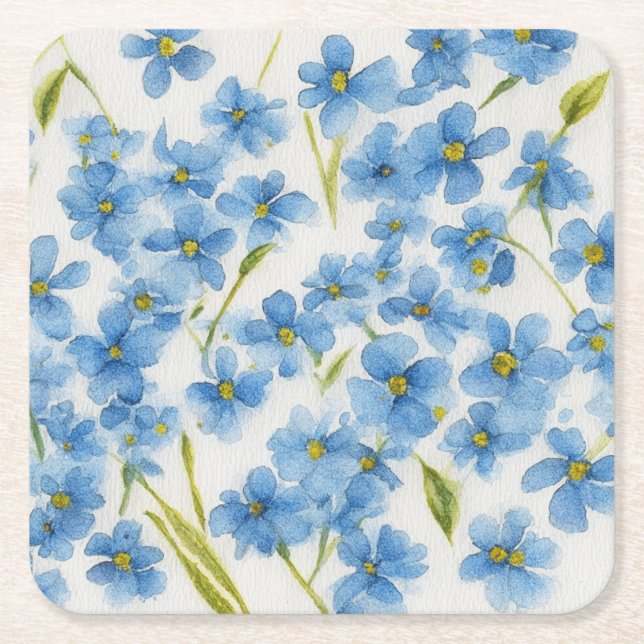 Dessous-de-verre Carré En Papier Oubliez-moi pas le dessous de verre de papier flor (Devant)