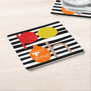 Dessous-de-verre Carré En Papier Ourson  Aquarelle avec Hunny Pot