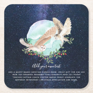 Dessous-de-verre Carré En Papier OWLS personnalisé
