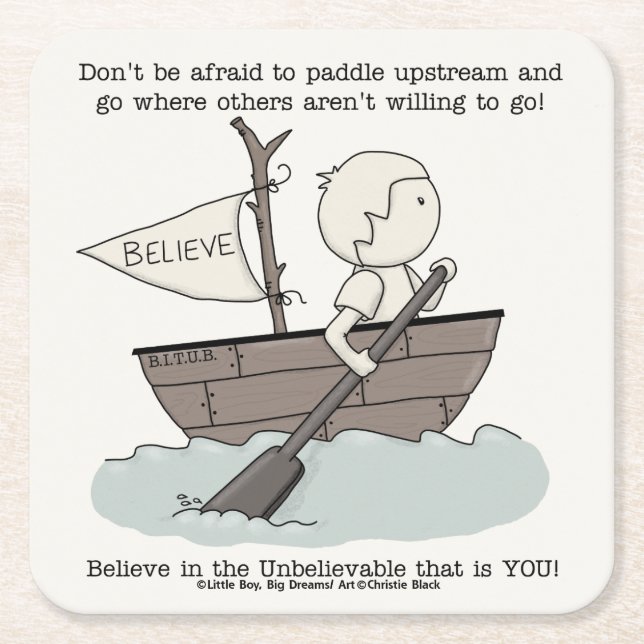 Dessous-de-verre Carré En Papier Paddle en amont (Devant)