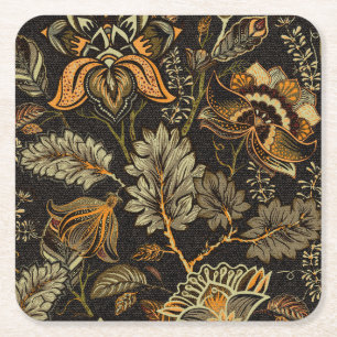 Dessous-de-verre Carré En Papier Paisley floral indien, motif sans couture ethnique