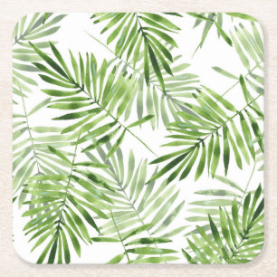 Dessous-de-verre Carré En Papier Palmettes vertes