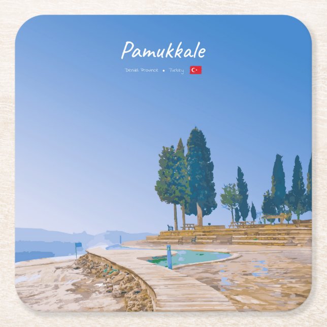 Dessous-de-verre Carré En Papier Pamukkale, Turquie - Piscines thermales (Devant)