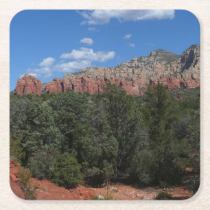 Dessous-de-verre Carré En Papier Panorama de Red Rocks à Sedona Arizona