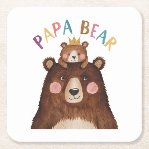 Dessous-de-verre Carré En Papier Papa Bear