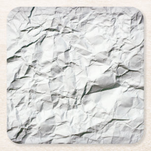 Dessous-de-verre Carré En Papier Papier Blanc Froissé Attrayant