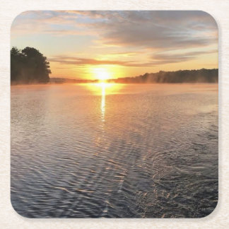 Dessous-de-verre Carré En Papier Papier Dessous de verre Lake Oconee Sunrise Design
