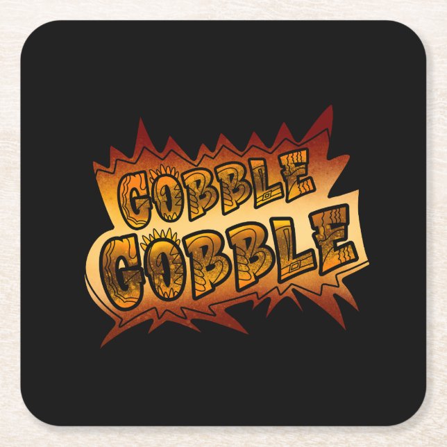 Dessous-de-verre Carré En Papier Papier Graffiti Gobble Gobble (Devant)