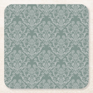 Dessous-de-verre Carré En Papier Papier peint floral vert