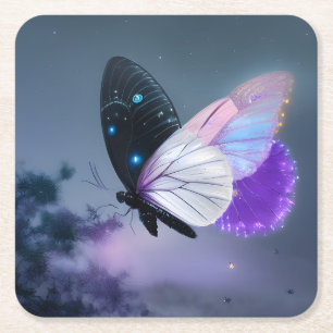 Dessous-de-verre Carré En Papier Papillon de nuit pourpre
