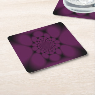 Dessous-de-verre Carré En Papier Papillon Pétale Noir Violet