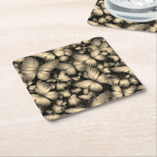 Dessous-de-verre Carré En Papier Papillons d'or