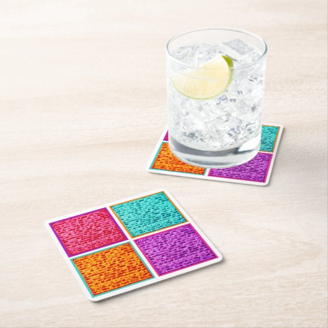Dessous-de-verre Carré En Papier Pâque coloré Matzah (En situation)