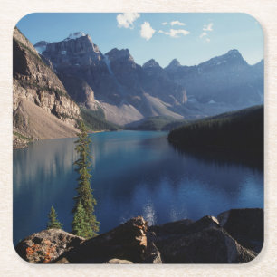 Dessous-de-verre Carré En Papier Parc national Banff Lac Moraine