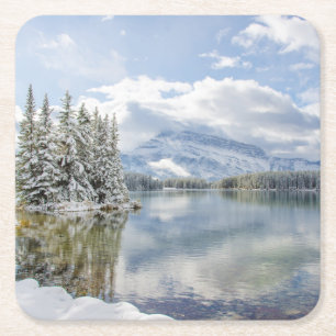 Dessous-de-verre Carré En Papier Parc national de Banff en hiver