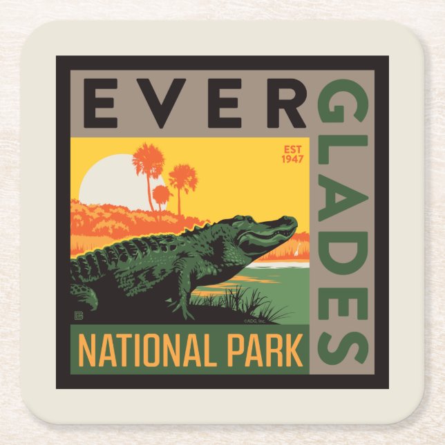 Dessous-de-verre Carré En Papier Parc national des Everglades | Floride (Devant)