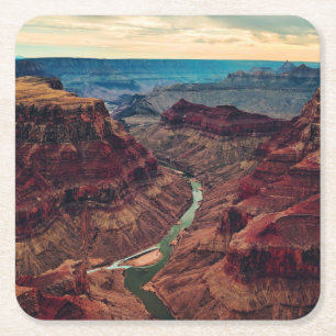 Dessous-de-verre Carré En Papier Parc national du Grand Canyon Arizona, Colorado Ri