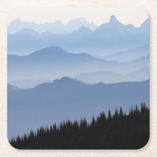 Dessous-de-verre Carré En Papier Parc national du mont Rainier Montagnes Cascade