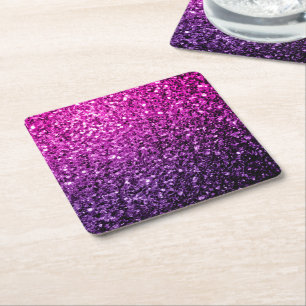 Dessous-de-verre Carré En Papier Parties scintillant Ombre rose violet étincelles