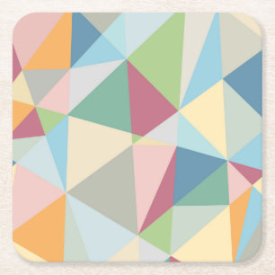 Dessous-de-verre Carré En Papier Pastel Colorful Moderne Abstrait Motif géométrique