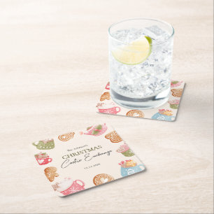 Dessous-de-verre Carré En Papier Pastel Jouer Noël Cookie Exchange Party