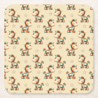 Dessous-de-verre Carré En Papier Patchwork Pony Anniversaire Giddy-Up