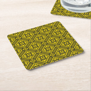 Dessous-de-verre Carré En Papier Pattern de Medieval Yellow