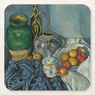 Dessous-de-verre Carré En Papier Paul Cezanne - Vie morte avec pommes