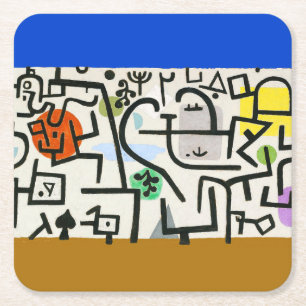 Dessous-de-verre Carré En Papier Paul Klee Rich Harbour Expressionnisme Abstrait