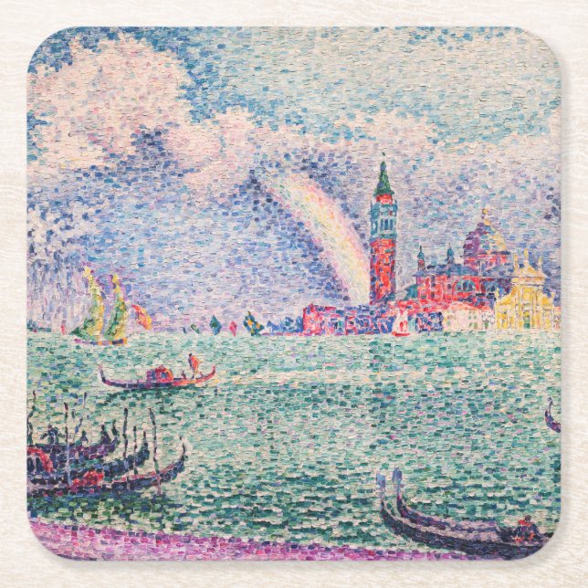 Dessous-de-verre Carré En Papier Paul Signac - Arc-en-ciel, Venise (Devant)