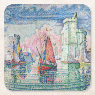 Dessous-de-verre Carré En Papier Paul Signac - Entrée du port de La Rochelle