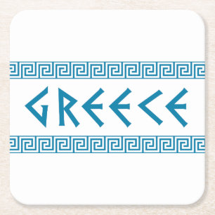 Dessous-de-verre Carré En Papier pays de la grèce nom du texte symbole grec