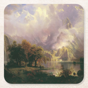 Dessous-de-verre Carré En Papier Paysage Des Rocheuses Paysage Majestueux