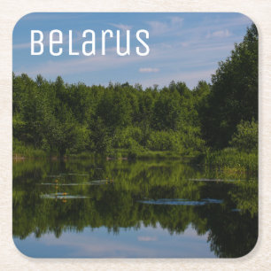 Dessous-de-verre Carré En Papier Paysage naturel Paysage Canal Sky Biélorussie