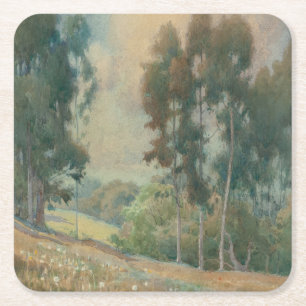 Dessous-de-verre Carré En Papier Paysage printanier (1911) Scène sereine à l'aquar