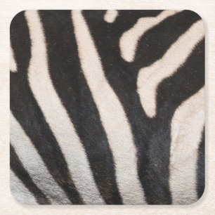 DESSOUS-DE-VERRE CARRÉ EN PAPIER PEAU ZEBRA