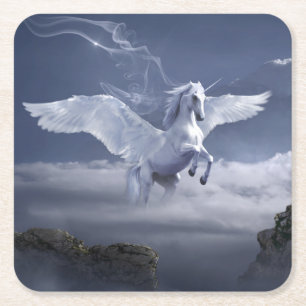 Dessous-de-verre Carré En Papier Pegasus en vol