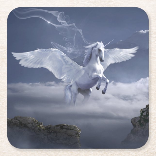 Dessous-de-verre Carré En Papier Pegasus en vol (Devant)