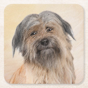 Dessous-de-verre Carré En Papier Peinture de berger pyrénéenne - Cute Original Chie